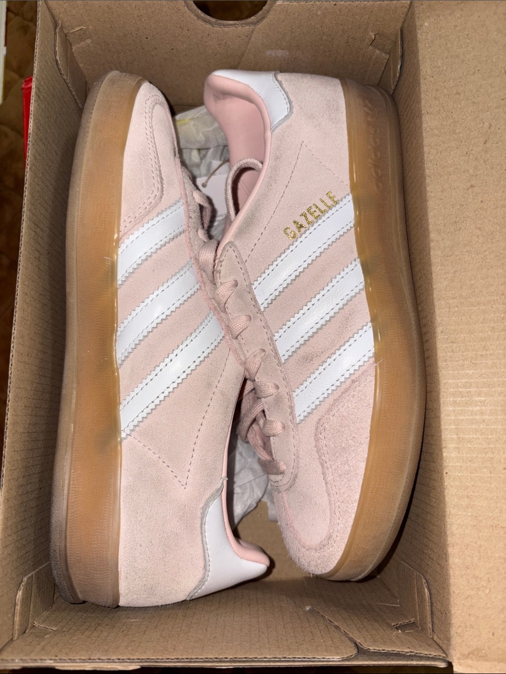 adidas Gazelle Women’s Pink Suede Sneakers with White Stripes